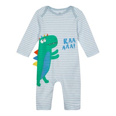 Baby boys' blue dino print sleepsuit